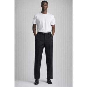 Cianni Cellini Men’s Dress Pants Size 34x37 Black Wool Pleated Front New